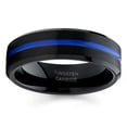 thumbnail image 2 of Blue Tungsten Ring 6mm Black Tungsten Wedding Band Comfort Fit Men & Women Comfort Fit, 2 of 2