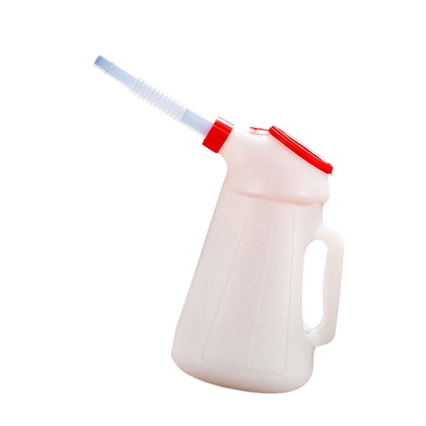 Jarra medidora de aceite con tapa, aceitera con escala, jarra medidora de aceite con pico largo 2l