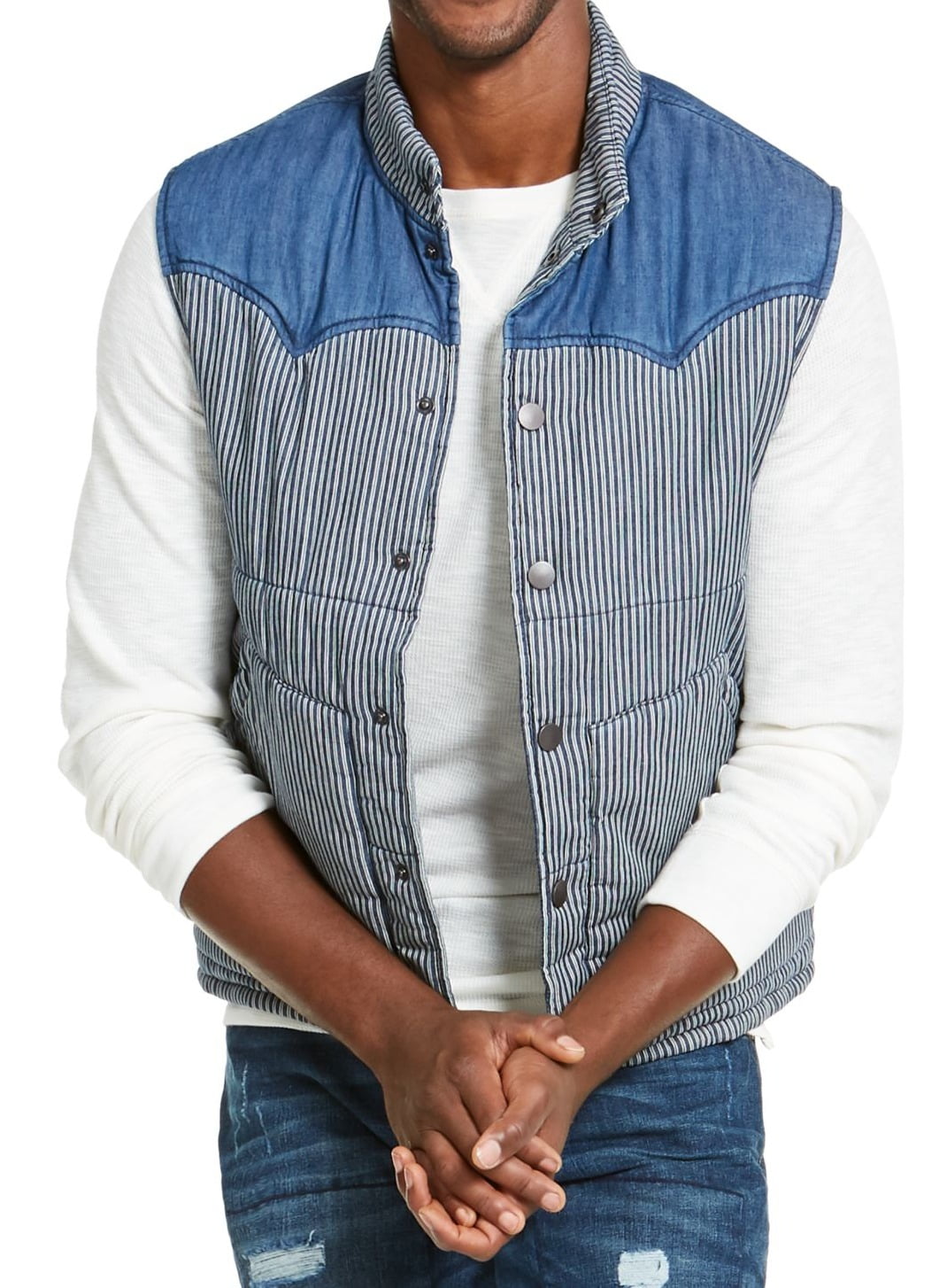 mens denim vest walmart