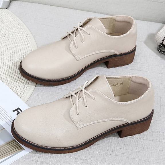Weloille Women's Classic Oxfords Lace Up Business Formal Brogue Dress Shoes