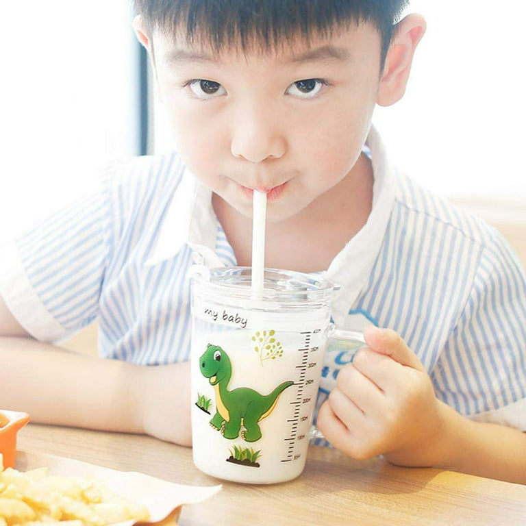 550ml Creative Bear Milk Straw Mug Cute Cartoon Student Juice Cup