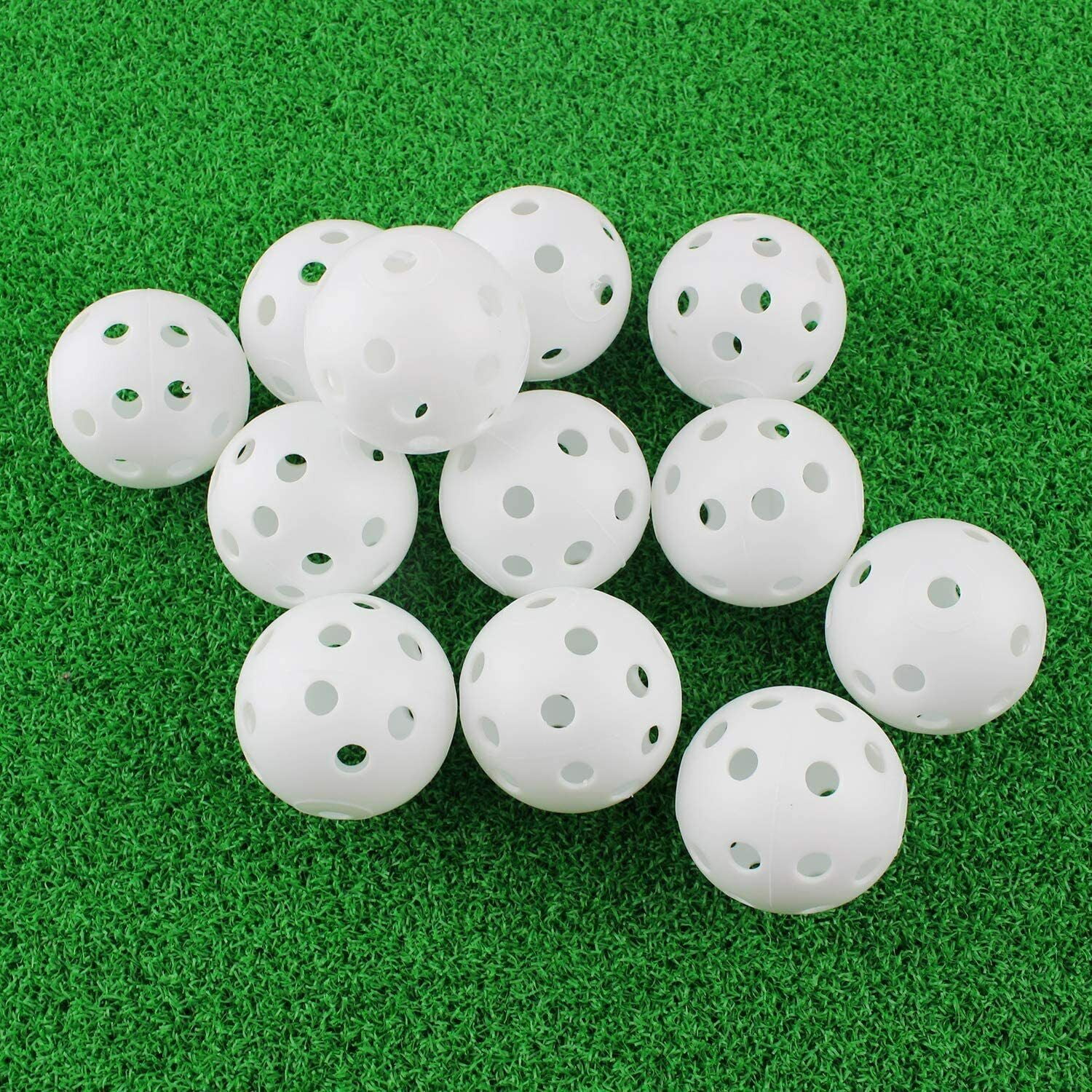 Crestgolf 50Pcs Airflow Hollow Practice Golf Balls Plastic Golf Balls