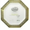 thumbnail image 2 of Gold Rim Lacetagon 9.25" Disposable Pretty Pearl Plate For All Occasions 10Count, 2 of 2