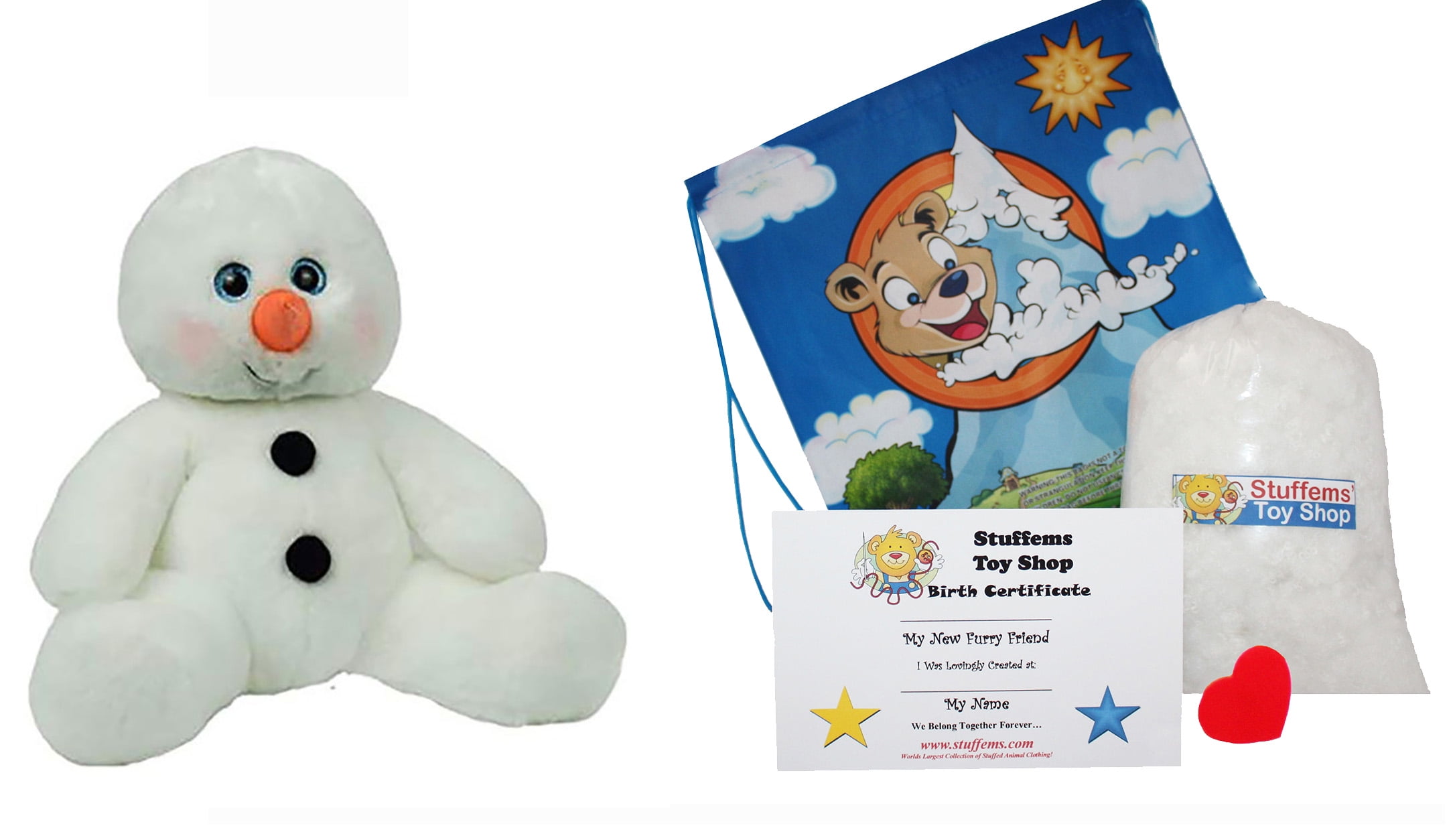 NO SEW 16/"//40CM BUILD A TEDDY BEAR MAKING KIT SNOWMAN with BLUE SCARF//HAT