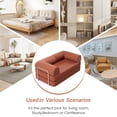 thumbnail image 6 of AMZFUN 63 Inch Full Size Floor Sofa, Corduroy Fabric With High Density Resilient Foam Filling, Multi-Purpose Folding Sofa for Living Room/Guest Room/Office/Apartment, Punmpkin, 6 of 8
