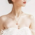 thumbnail image 7 of Rose Gold Plated Dainty Daisy Flower Necklace Cubic Zirconia Sun Flower Pendant Chrysanthemum Clavicle Necklace Y900-Rose gold, 7 of 7