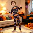 thumbnail image 7 of Halloween Pajamas Set Pumpkin Print Sleepwear Holiday Loungewear Outfit,Allover Orange Purple Cloud Pattern Long Sleeve Top Pants Soft Apparel,Festive Autumn Nightwear Cozy Housewear, 7 of 7