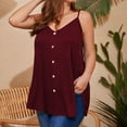 thumbnail image 6 of FAIWAD Plus Size Tank Tops for Women V Neck Button Sleeveless Cami Shirts Summer Adjustable Strap Workout Tops, L-5XL, 6 of 8