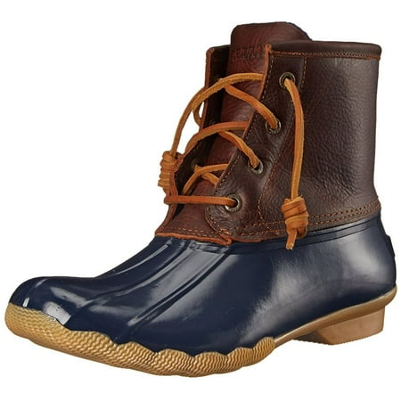 sperry duck boots navy and tan