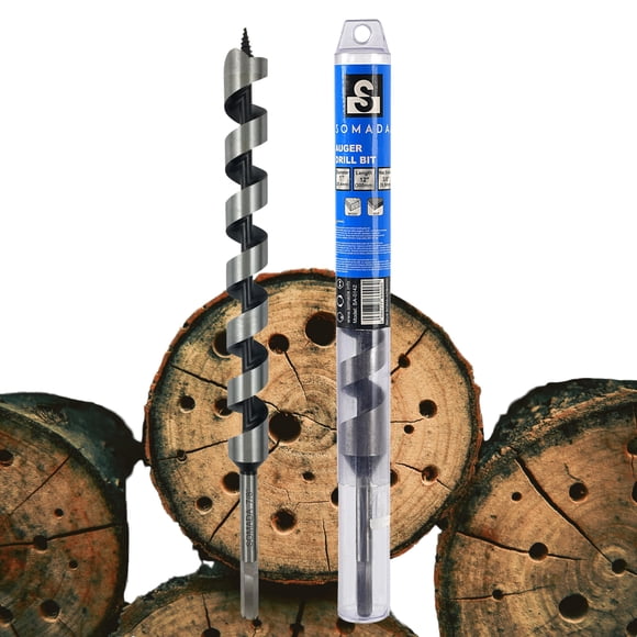 Auger Drill Bit SOMADA 22mm x 30cm for Wood w/ Hex Shank 9.5mm