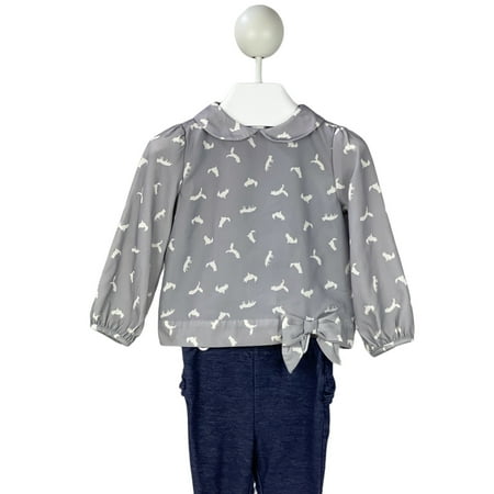 

Pre-Owned My Little Outfit Long Sleeve Shirt and Denim Leggings 18-24 Months