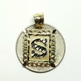 thumbnail image 2 of 10k two tone gold initial S pendant alphabet charm diamond cut fine jewelry 1.9g, 2 of 12