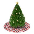 thumbnail image 3 of 36 Inch Christmas Tree Skirt – Velvet Plush Tree Mat, Soft Thickened Polyester with Red Ties, Single-Sided Printing, Available in 30in/36in/48in, Perfect for Holiday Xmas Tree Decoration, 3 of 7