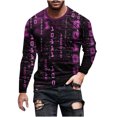 thumbnail image 4 of Tawop Mens Shirt Crew Neck Long Sleeve Pullover Graphic Casual Hot Pink 3XL, 4 of 5