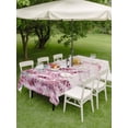 thumbnail image 4 of Outdoor Tablecloth with Umbrella Hole for Patio/Picnic/Party/Camping, Pink Weeping Leaves Waterproof Table Cloth Rectangle Table Cover Washable, Farmhouse Pastoral Botanical Wooden (52"x 70"), 4 of 8