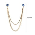 thumbnail image 6 of Grofry Men Suit Pin Rhinestone Decor Double Chains Anti-slip Dress-up Polished Coat Collar Pin Coat Brooch Adult Clothes Hats Bags Jewelry, 6 of 8