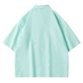 thumbnail image 3 of WREESH Men's Solid Color Button Down Shirts Short Sleeve for a Classic Casual Look Green, 3 of 5