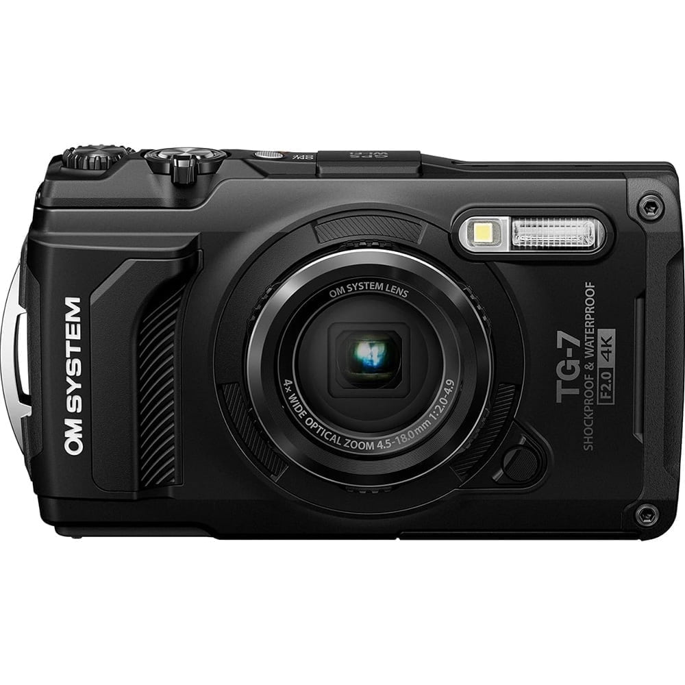 OM Systems Tough TG-7 12MP 4K 2160p Underwater Digital Camera, Black (V110030BU000)