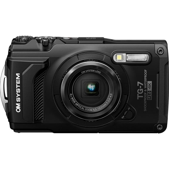OM Systems Tough TG-7 12MP 4K 2160p Underwater Digital Camera, Black (V110030BU000)