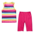 thumbnail image 5 of Frnrwgo 2 Piece Girls Outfit Coloforful Striped Sleeveless Top and Cropped Pants Sets For Summer Size 1-12 Years, 5 of 5