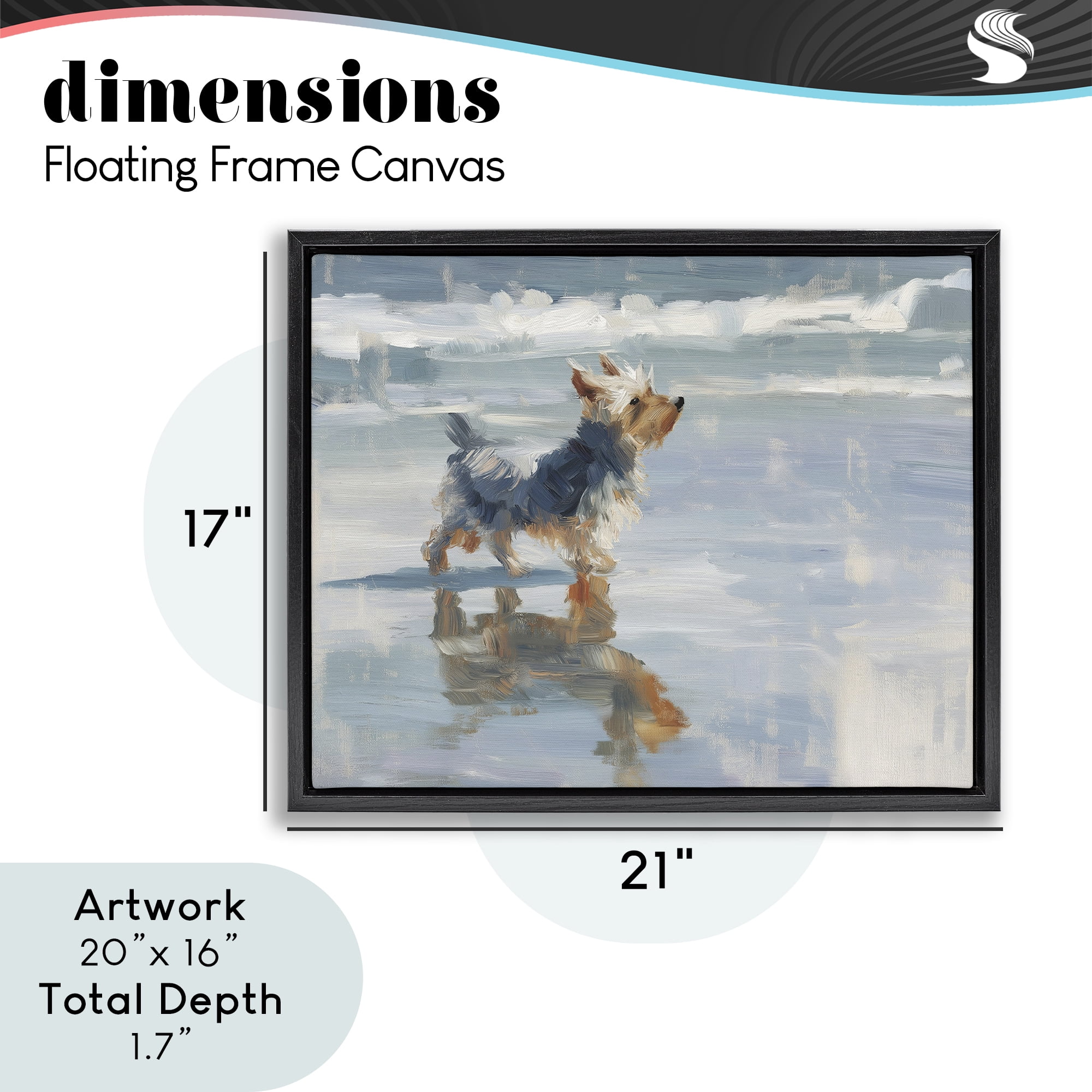 Stupell Industries Yorkie's Quiet Moment Black Framed Floater Canvas Wall Art, design by Svetlana Aleynikova
