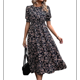 thumbnail image 3 of Vestidos Florales de para Mujer, Estilo Bohemio, Informal, de Verano, con Mangas Abullonadas, Estilo Occidental Negro XL, 3 of 8