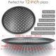 thumbnail image 3 of Sartén de pizza para horno, sartenes antiadherentes, sartén de pizza de acero al carbono con agujeros, charola para hornear pizza para horno y hornear, para el hogar, cocina, horno, 3 of 4