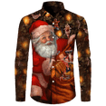 thumbnail image 1 of Camisas hawaianas con estampado 3D de Papá Noel de Navidad para hombre, camisetas informales de manga corta/larga con solapa y un solo pecho, ropa de vacaciones de Año Nuevo, 1 of 4