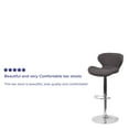 thumbnail image 4 of Flash Furniture Francis Contemporary Charcoal Fabric Adjustable Height Barstool with Curved Back and Chrome Base, 4 of 12