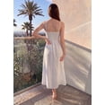 thumbnail image 3 of Vestido Midi Mujer Tirantes Ajustables Cintura Alta Entallada Falda Amplia Línea A, 3 of 5