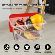 SimplyKleen 14.5-Gallon Reusable Stacking Plastic Storage Containers with Lids, Red/Clear (Pack of 4)