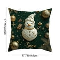 thumbnail image 3 of Christmas Throw Pillow Covers Dark Green Xmas Cushion Covers 18x18in, Rustic Reindeer Snowman Santa Cushion Cases Vintage Decorative Pillow Cases, 3 of 6