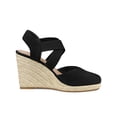 thumbnail image 3 of BLISSFUL STEP Women's Shoes Crisscross Strap Closed Toe Espadrille Wedge Heel Sandals Black 7, 3 of 7