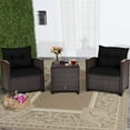 thumbnail image 2 of Giantex 3 Steel Patio Outdoor Conversation Sets with Sofa and Table, Black/Black, 2 of 10