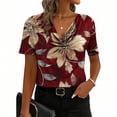thumbnail image 2 of Otvok Women'S Tops Solid Color Fashionable Pile Collar Breathable Summer Short Sleeved Casual T-Shirt, 2 of 6