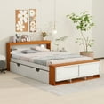 Full Size Platform Bed with Trundle, Wood Trundle Bed Form Full Size