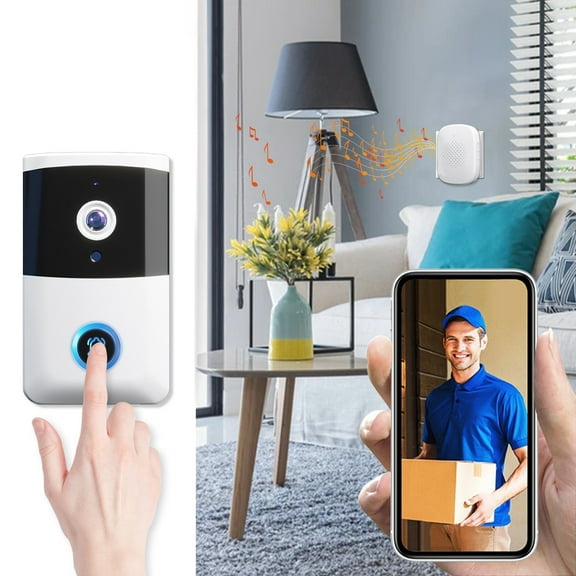 Wireless WiFi Video Doorbell Camera - No-Drill Smart Door Bell with Two-Way Audio, Voice Changer & App Control for Home Security