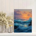 thumbnail image 2 of Qisvanset Sunset Ocean Wave Canvas Print 12x16 Inch Coastal Home Decor, 2 of 8