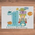 thumbnail image 6 of Ambesonne 1st Birthday Jigsaw Puzzle, First Cake Candle Owls, Heirloom-Quality Fun Activity for Family Durable Cardboard, 1000 pcs, Sky Blue Orange, 6 of 6