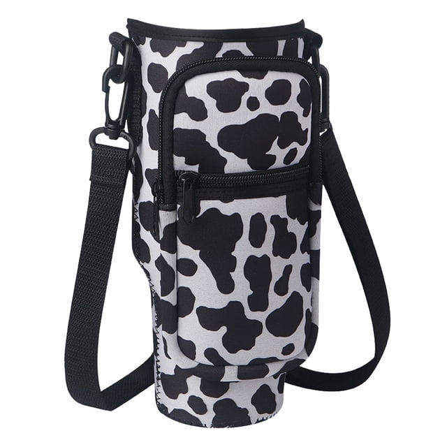 WDOplteas Funda para 40 Oz Funda Portátil para Botella 40 Oz Soporte para Llaves (patrón Vaca)