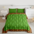 thumbnail image 2 of Feelyou Square Pixelate Miner Full Size Comforter Sets, Video Gaming Bedding Sets, 3pcs, 2 of 8