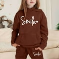 thumbnail image 2 of Kids Boys Girls Sweatsuit Set,2PC Long Sleeve Coffee Tracksuit Hoodie and Sweatpants Fall Winter Clothes Boys Outfits 6-7 Years, 2 of 4