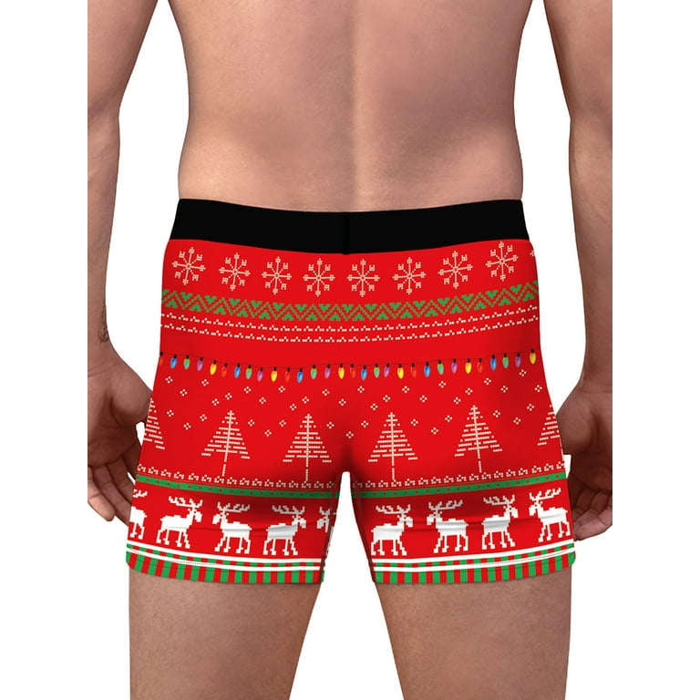 Binpure Men Christmas Funny Boxers 3D Animal Print Elastic Waist
