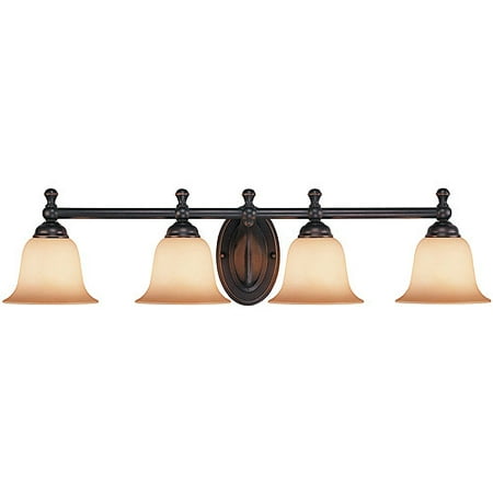 Hardware House 4-Light Bathroom Wall Fixture, Bronze