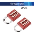 thumbnail image 4 of HUGFEGWE 8 Digit Button Combination Security Padlock Digital Lock for Suitcase Luggage Drawer Door Toolbox,Fixed Gym Cabinet Door Toolbox Padlock Gym Sports School and Employee Lock,Red 2PCS, 4 of 8