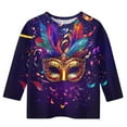 CLOISE Toddler Shirts for Girls 3/4 Sleeve Boys Mardi Gras Purple Crew ...