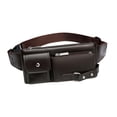 thumbnail image 3 of Bolso de cinturón portátil con bolsillos con cremallera, elegante bolso de hombro para viajar en bicicleta Marrón, 3 of 9