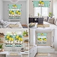 thumbnail image 6 of Summer Lemon Kitchen Curtains Sets for Windows 24 Inch Length, Spring Bees Turquoise Plaid Rod Pocket Window Treatments Tier Curtains and Valances Set for Bedroom/Bathroom, 6 of 8