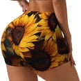 thumbnail image 2 of Kdxio Vibrant Sunflower Blooms Print Workout Shorts for Women Seamless Soft Smooth Gym Yoga Scrunch Active Shorts, 2 of 5