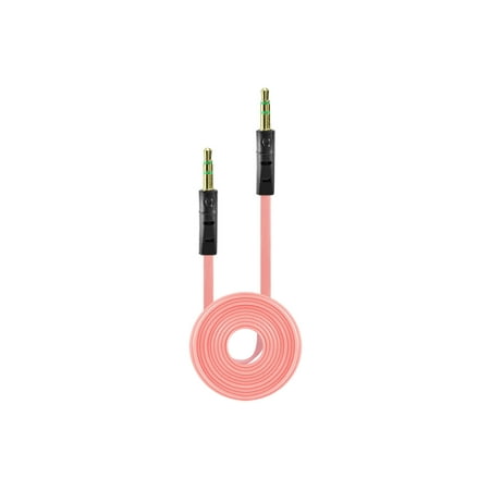 Tangle Free Flat Wire Car Audio Stereo Auxiliary Aux Cord Cable Adapter for Apple iPod Touch 5th Generation 5G 5 - Light